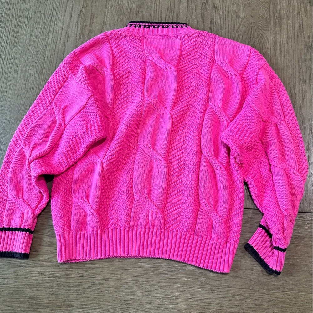 Head Women’s Cable Knit Crew Neck Sweater Size Large Pink - Picture 6 of 8
